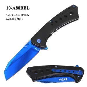 10-A88BBL -  ElitEdge Spring Assisted Knife Blue