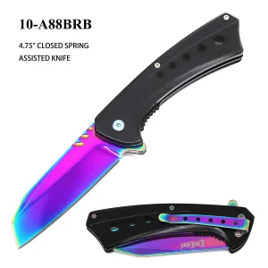 10-A88BRB - ElitEdge Spring Assisted Knife Rainbow