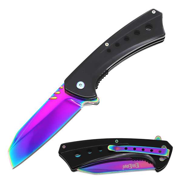 10-A88BRB - ElitEdge Spring Assisted Knife Rainbow