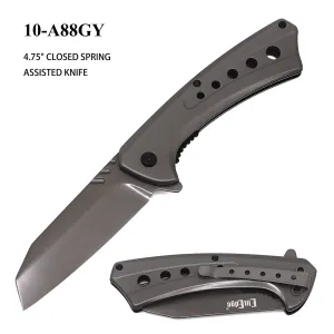 10-A88GY - ElitEdge Spring Assisted Knife Grey