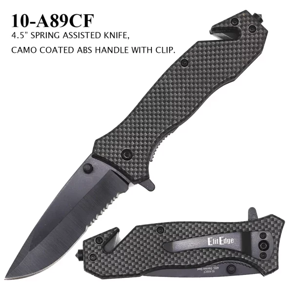 10-A89CF - ElitEdge 4.5" Spring Assisted Knife