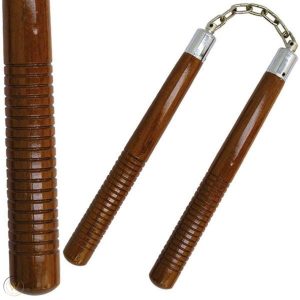 1001 BD - Nunchucks Wood /Chain / Round
