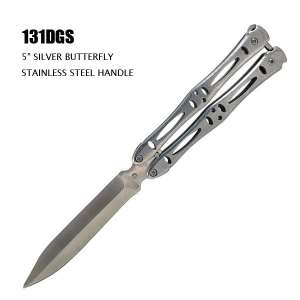 131DGS - 5" Stainless Steel Blade & Handle Butterfly Knife