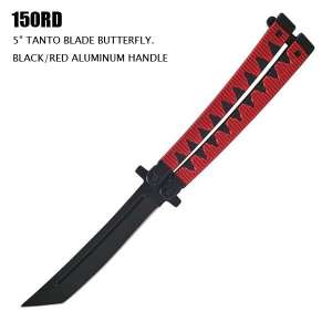 150RD - 5" Samurai Style Tanto Blade Butterfly Red