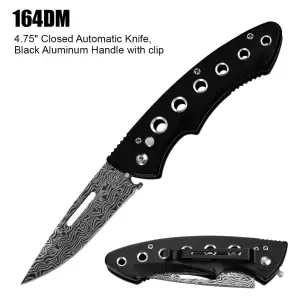164DM - Automatic Opening Damascus Knife