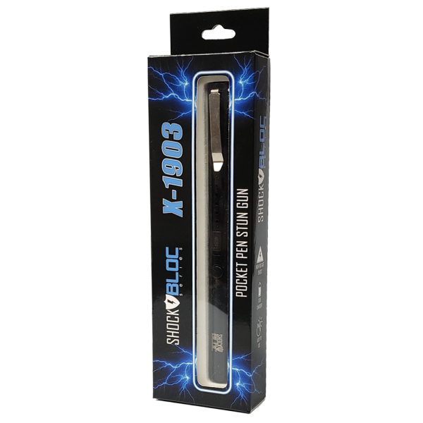 X-1903 - Shock Bloc Mini Stun Gun Pen Style With Clip - Image 3