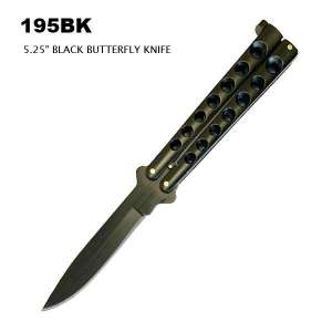 195BK - 8.75" Overall Butterfly Knife Black