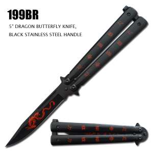 199BR - Dragon Butterfly Knife Black