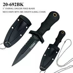 20-692BK - 5" Fixed Blade Neck Knife