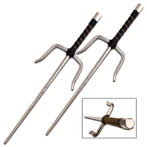2311B - 2 pc Black Sai Set