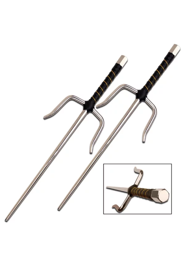 2311B - 2 pc Black Sai Set