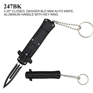 247BK - 3" Black Mini OTF with Key Ring