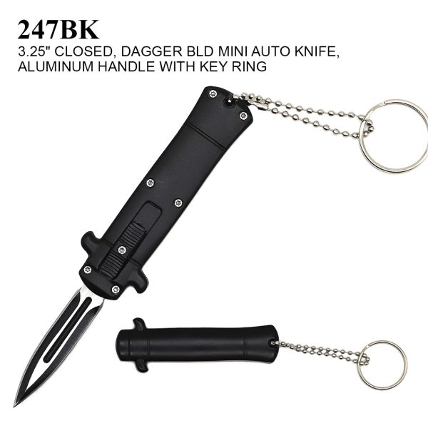 247BK - 3" Black Mini OTF with Key Ring