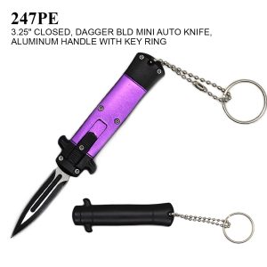 247PE - 3" Purple Mini OTF with Key Ring