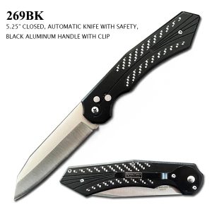 269BK - 5.25" Closed Automatic Knife with Safety Lock Black