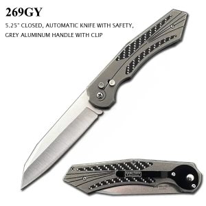 269GY - 5.25" Closed Automatic Knife with Safety Lock Grey