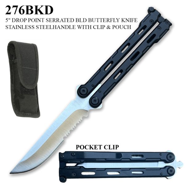 276BKD - 5" Drop Point Blade Butterfly Knife
