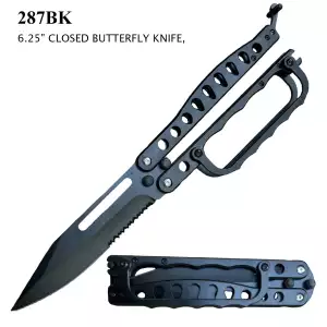 287BK - 6.25" Butterfly Knife Trench Style