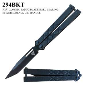 294BKT - 5.25" Closed Butterfly Knife Ball Bearing with  G10 Handle