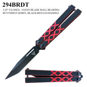 294BRDT - 5.25" Closed Butterfly Knife Ball Bearing with G10 Handle