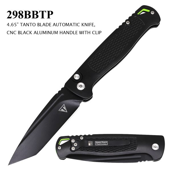 298BBTP - 4.65" Automatic Knife with Aluminum Handle - GLOW IN THE DARK!