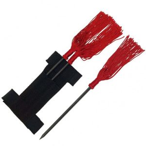 3495B - 3 Piece Throwing Spikes with Red Tassels