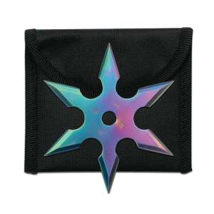 90-19C - 3" Throwing Star with Pouch Rainbow