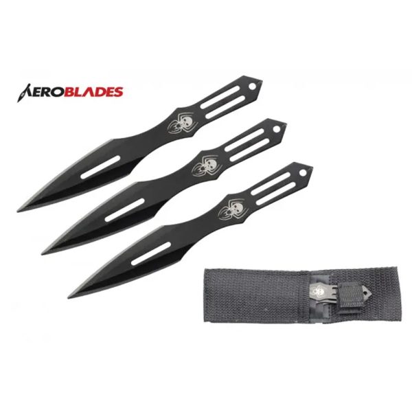 A1030-3-E - 5.5" Set of 3 Spider Throwing Knives
