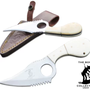 BC 793-BN - 7"Bone Collector White Bone Handle Skinning Knife