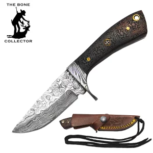 BC 881-DRW - 6.5" Damascus Blade Bone Collector Rosewood handle Skinner Knife
