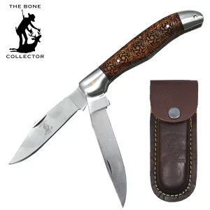 BC 816-RW - 5" Rosewood Bone Collector 2 Blade Wood Handle Folding Knife