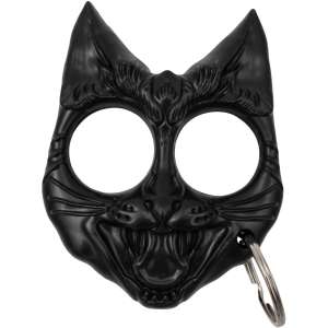 CLD-172-BK - Evil Cat Keychain Black