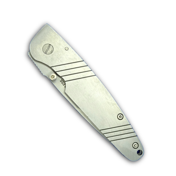 KK031-45 - 8" Overall  Half Serrated Blade Aluminum Handle Manual Folder - Image 2
