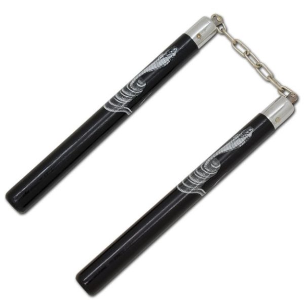 NC-7 - 12.50" Black Round Nunchakus