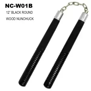 NC-W01B - 12" Chain Connected Wooden Nunchuck