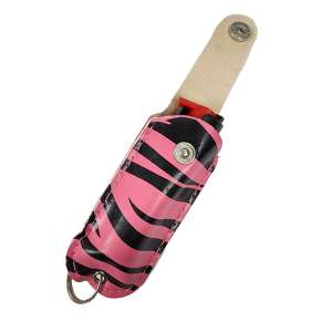 OM2 PKZB - Keychain Pepper Spray .5 oz  Pink Zebra