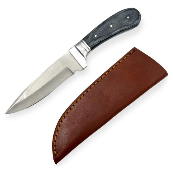 PC-133 - 9.0" Black Wood Handled Hunting Knife