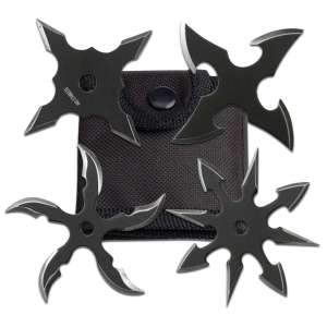 RC 107-4B - 2.5" Black Throwing Star Set of 4