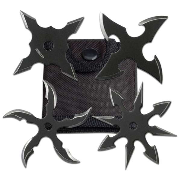RC 107-4B - 2.5" Black Throwing Star Set of 4