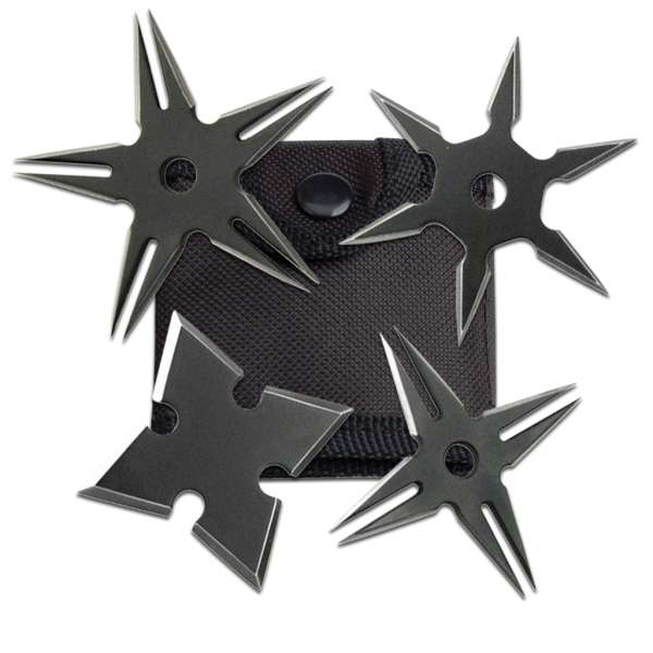 RC 108-4B - 2.5" Black Throwing Star Set of 4