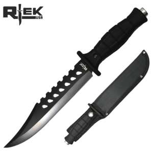 RT 4748-F - 12" Rtek Tanto Point Tactical Hunting Knife with Sheath