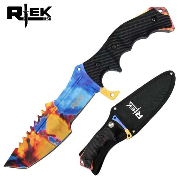 RT 0238-D11 - 11" RTEK Tie Dye Tactical Hunting Knife