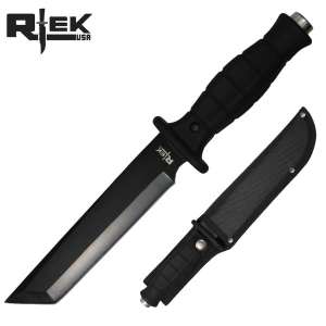 RT 4748-L - 12" Rtek Tanto Point Tactical Hunting Knife with Sheath