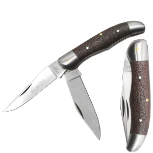 RW 1026 - 4" Rosewood Handled Manual 2 Bladed Folding Knife