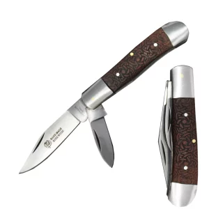 RW 1028 - 4" Two Blade Rosewood Handcrafted Handle Folding Knife