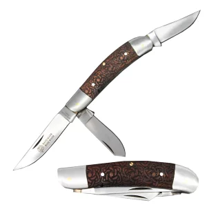RW 1033 - 4" Rosewood Handcrafted Three-Blade Handle Folding Knife