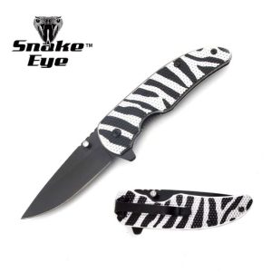 SE-2001-2 - Snake Eye Tactical Zebra Spring Assisted Knife
