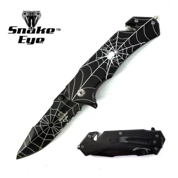 SE-N707GY - Snake eye Tactical Spring Assist Knife Collection 4.5" Closed