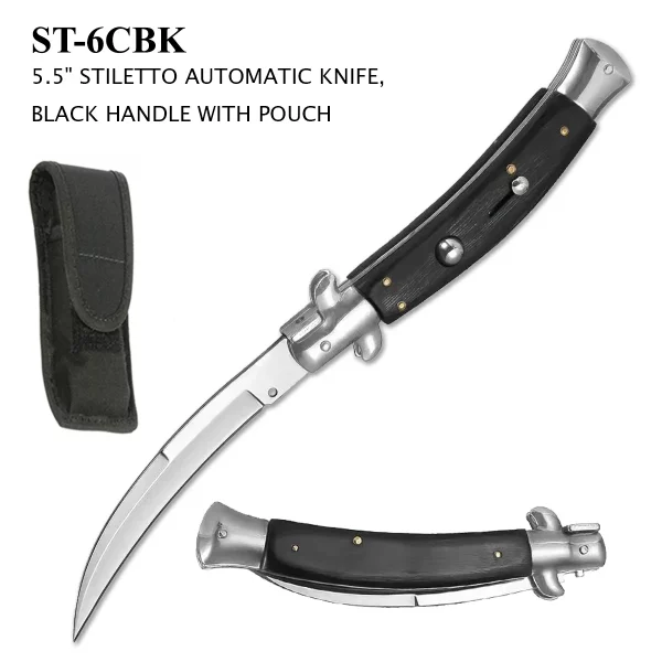 ST-6CBK - Milano Stiletto Style Switch Blade Automatic Knife