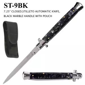 ST-9BK - 13" Overall, Stiletto Style Switch Blade Knife